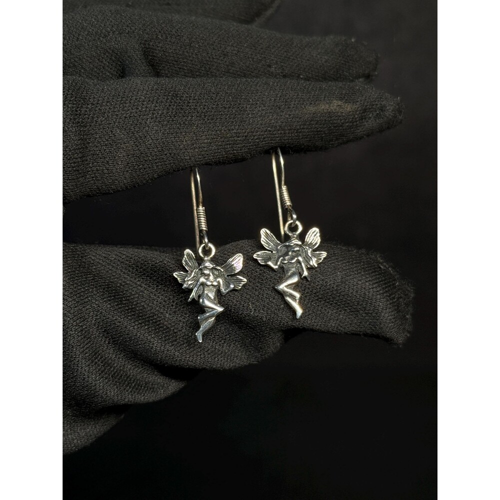 Sterling Silver Fairy Dangle Earrings